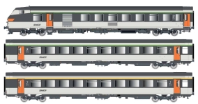 LS Models LS41252DC - H0 - 3-tlg. Set Personenwagen, SNCF, Ep. IV-V